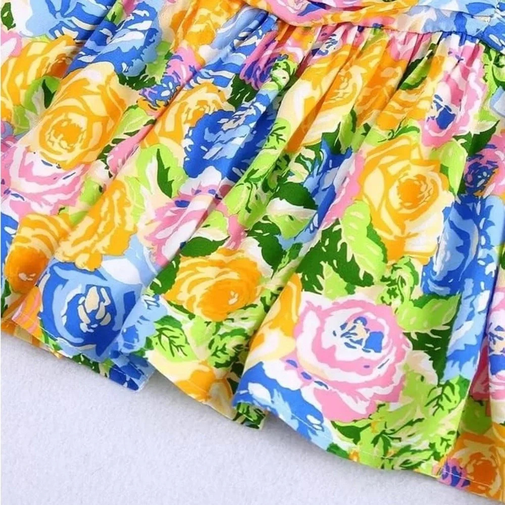 Zara Floral Pleated Mini Sundress - Picture 7 of 8